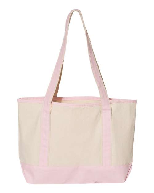 20L Small Deluxe Tote - Natural/ Light Pink Back