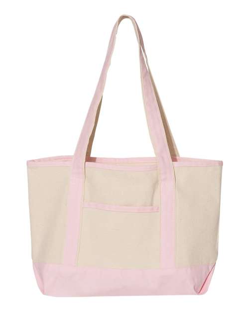 20L Small Deluxe Tote - Natural/ Light Pink Front
