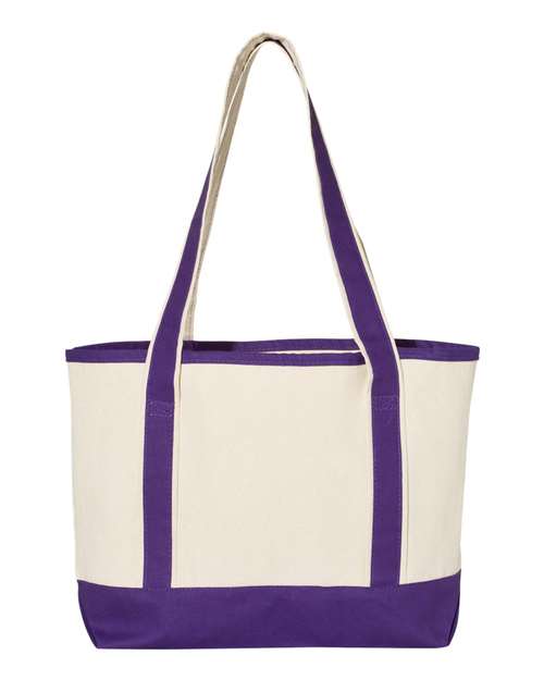 20L Small Deluxe Tote - Natural/ Purple Back