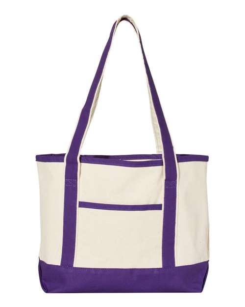 20L Small Deluxe Tote - Natural/ Purple Front