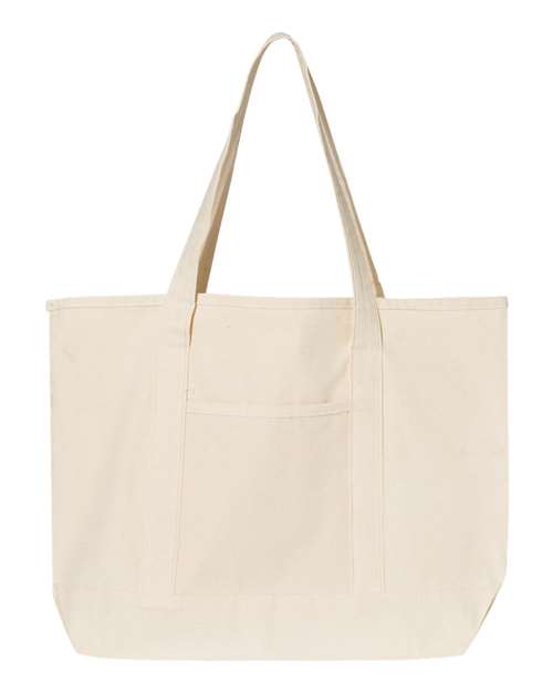 34.6L Large Canvas Deluxe Tote - Natural/ Natural Front