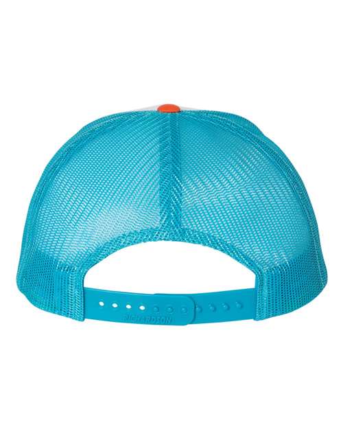 Low Pro Trucker Cap - White/ Blue Hawaiin/ Pale Orange Back