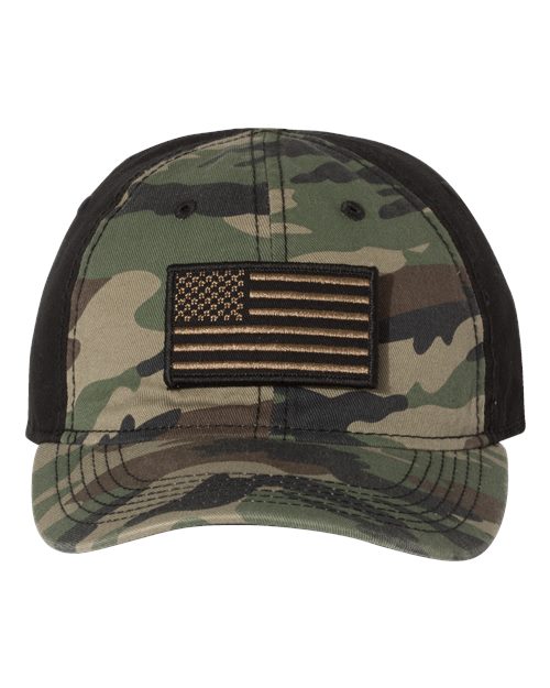 Tactical Cap - Green Camo/ Black Front