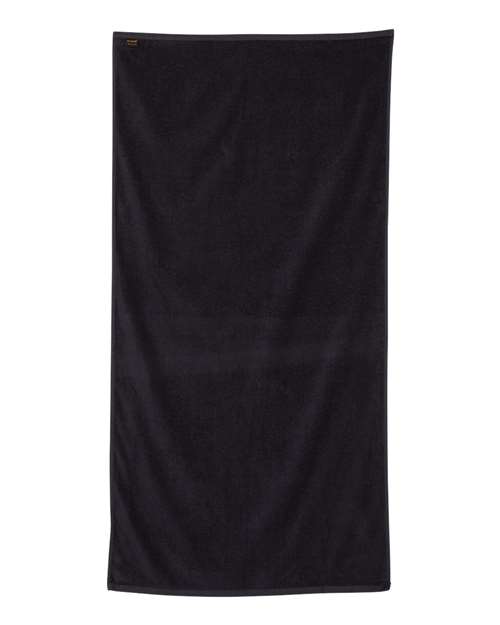 Velour Beach Towel - Black Back