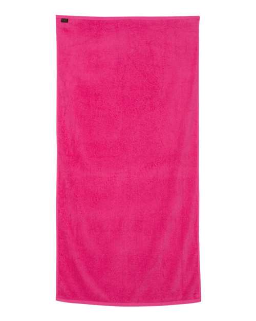 Velour Beach Towel - Hot Pink Back
