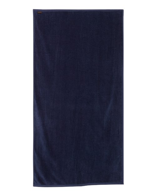 Velour Beach Towel - Navy Back