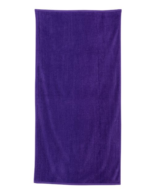 Velour Beach Towel - Purple Front