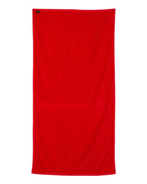 Velour Beach Towel - Red Back