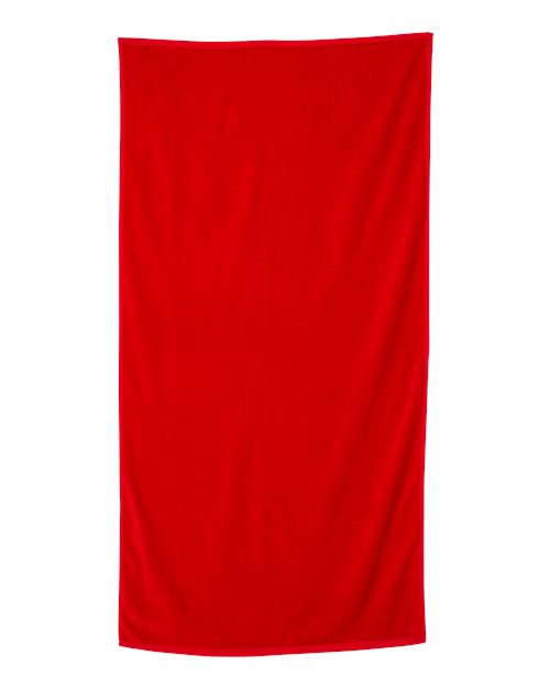 Velour Beach Towel - Red Front