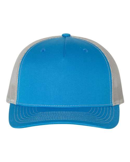 Five-Panel Trucker Cap - Cobalt Blue/ Grey Front