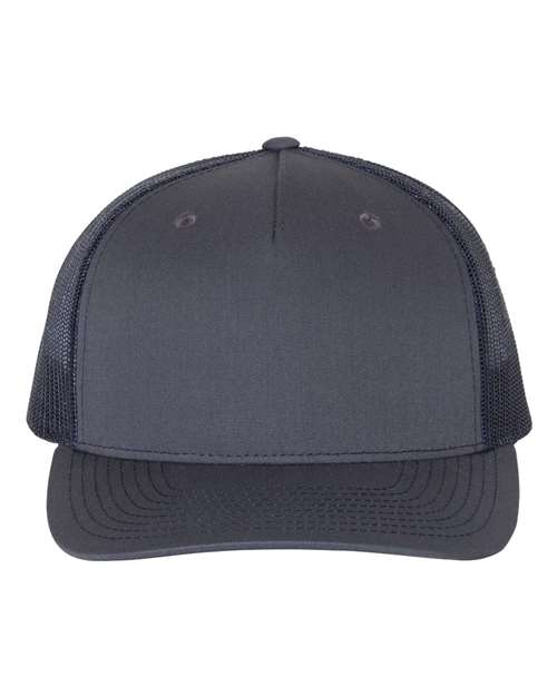 Five-Panel Trucker Cap - Ombre Blue/ Navy Front