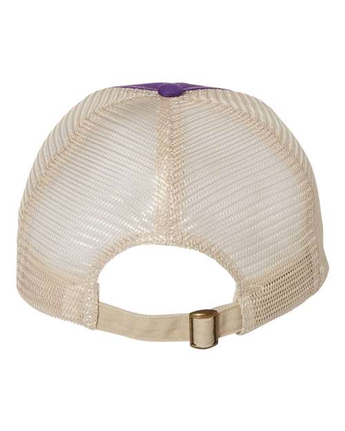 Contrast-Stitch Mesh-Back Cap - Purple/ Stone Back