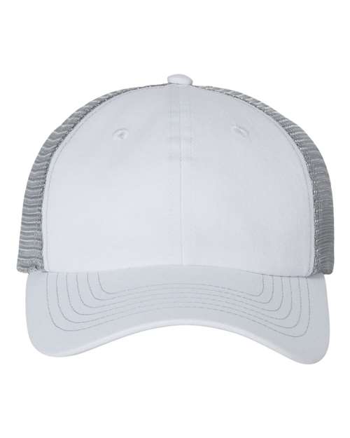 Contrast-Stitch Mesh-Back Cap - White/ Grey Front