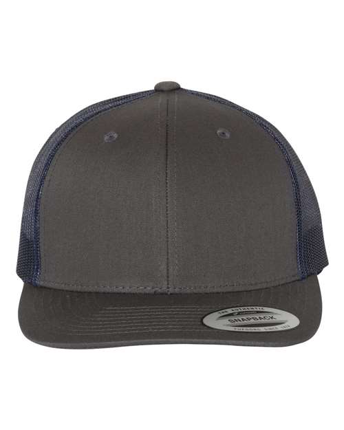Retro Trucker Cap - Charcoal/ Navy Front