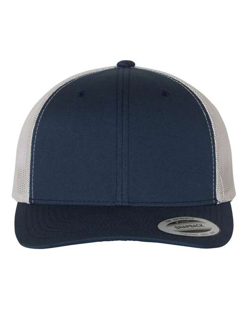 Retro Trucker Cap - Navy/ Silver Front