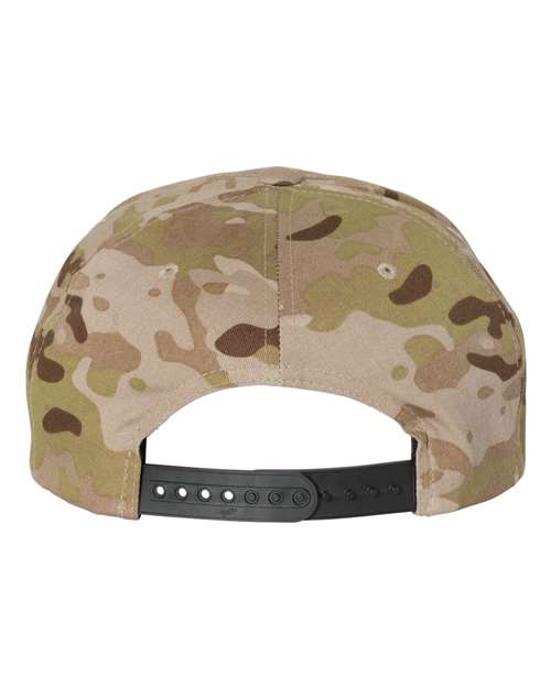 Premium Flat Bill Snapback Cap - Multicam Arid Back