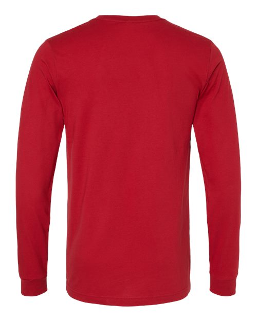 Unisex Jersey Long Sleeve Tee - Canvas Red Back