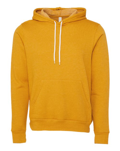 Unisex Sponge Fleece Hoodie Sweatshirt - Heather Mustard Front
