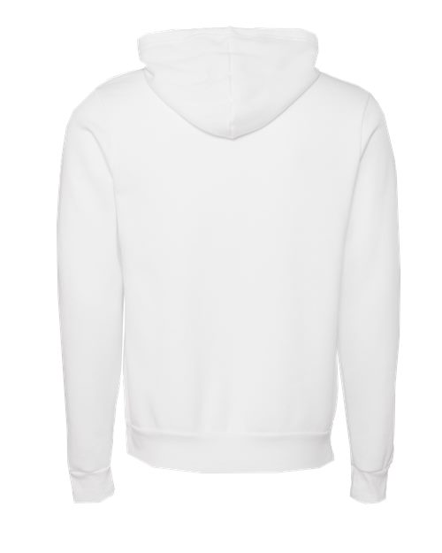 Unisex Sponge Fleece Hoodie Sweatshirt - DTG White Back