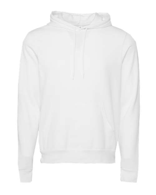 Unisex Sponge Fleece Hoodie Sweatshirt - DTG White Front