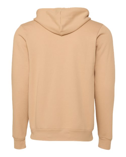 Unisex Sponge Fleece Full-Zip Hoodie Sweatshirt - Heather Sand Dune Back