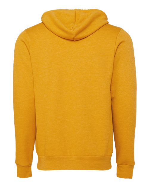 Unisex Sponge Fleece Full-Zip Hoodie Sweatshirt - Heather Mustard Back