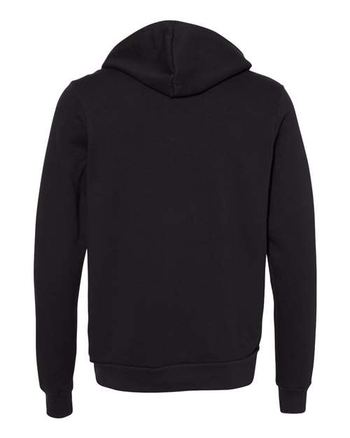 Unisex Sponge Fleece Full-Zip Hoodie Sweatshirt - DTG Black Back