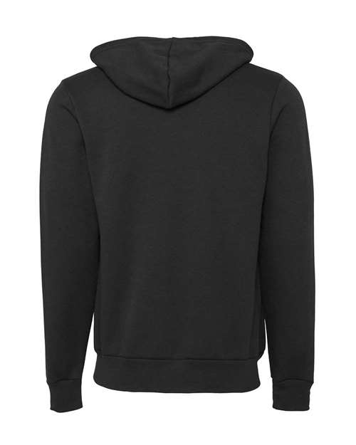 Unisex Sponge Fleece Full-Zip Hoodie Sweatshirt - DTG Dark Grey Back