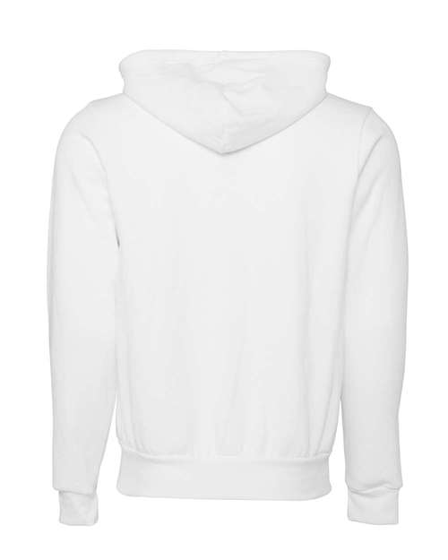 Unisex Sponge Fleece Full-Zip Hoodie Sweatshirt - DTG White Back