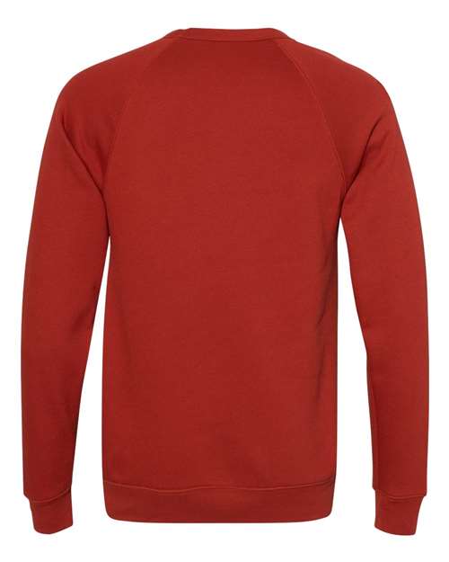 Unisex Sponge Fleece Raglan Crewneck Sweatshirt - Brick Back