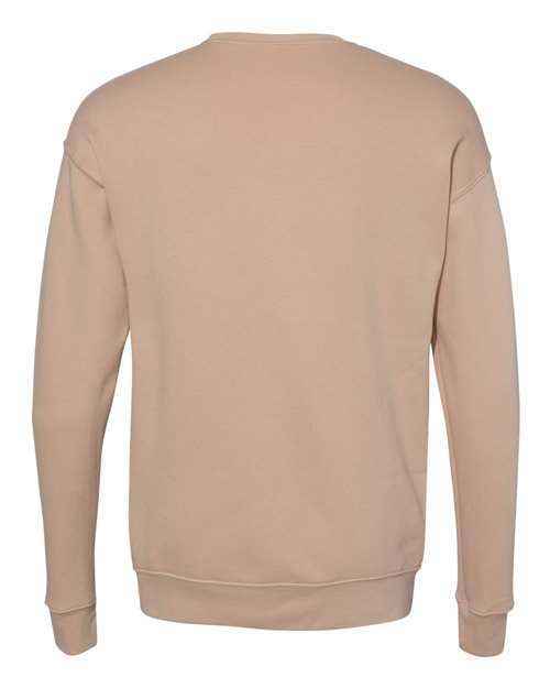 Unisex Sponge Fleece Drop Shoulder Crewneck Sweatshirt - Heather Sand Dune Back