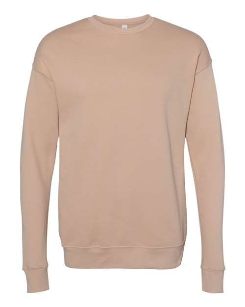 Unisex Sponge Fleece Drop Shoulder Crewneck Sweatshirt - Heather Sand Dune Front