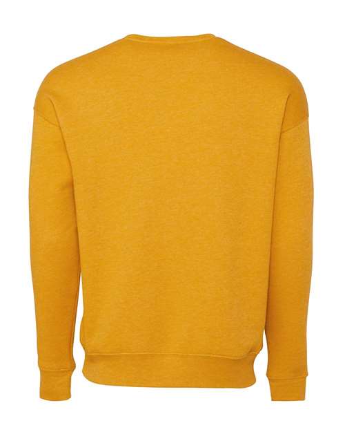 Unisex Sponge Fleece Drop Shoulder Crewneck Sweatshirt - Heather Mustard Back