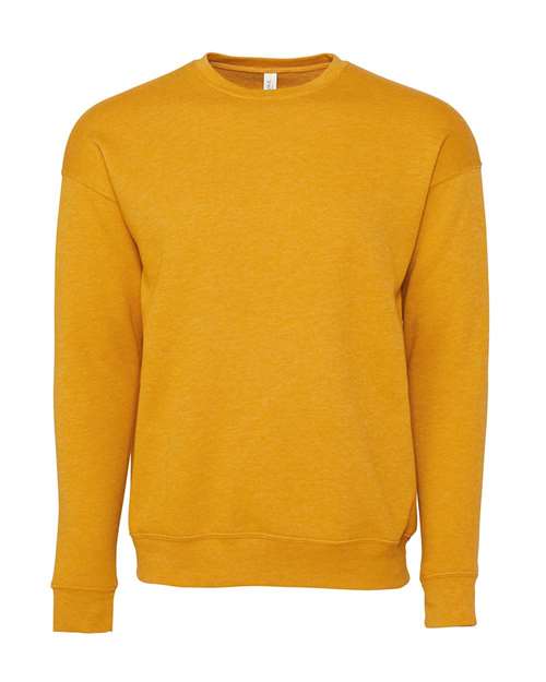 Unisex Sponge Fleece Drop Shoulder Crewneck Sweatshirt - Heather Mustard Front