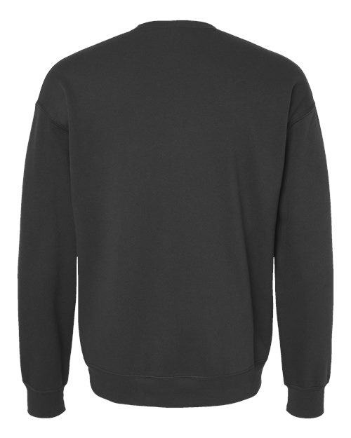 Unisex Sponge Fleece Drop Shoulder Crewneck Sweatshirt - Dark Grey Back