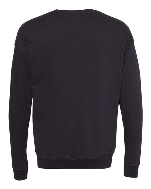Unisex Sponge Fleece Drop Shoulder Crewneck Sweatshirt - DTG Black Back