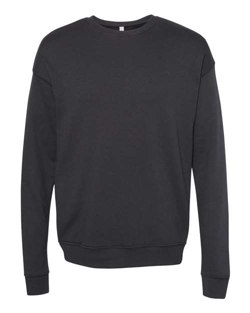 Unisex Sponge Fleece Drop Shoulder Crewneck Sweatshirt - DTG Dark Grey Front