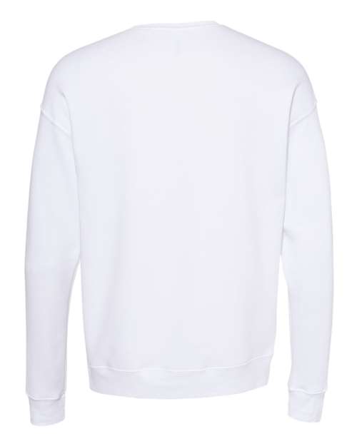 Unisex Sponge Fleece Drop Shoulder Crewneck Sweatshirt - DTG White Back