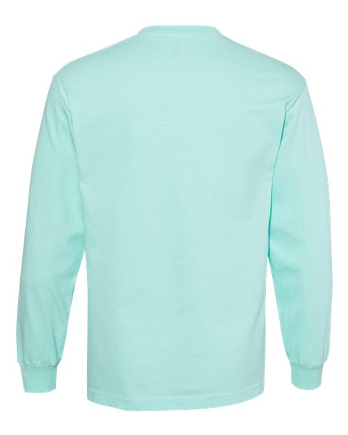 Unisex Heavyweight Cotton Long Sleeve Tee - Celadon Back