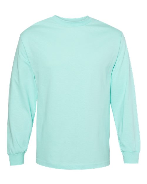 Unisex Heavyweight Cotton Long Sleeve Tee - Celadon Front