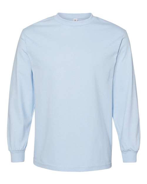 Unisex Heavyweight Cotton Long Sleeve Tee - Powder Blue Front