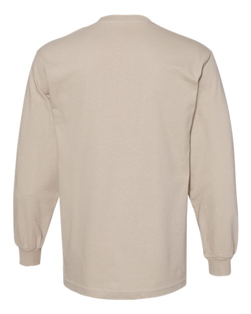 Unisex Heavyweight Cotton Long Sleeve Tee - Sand Back