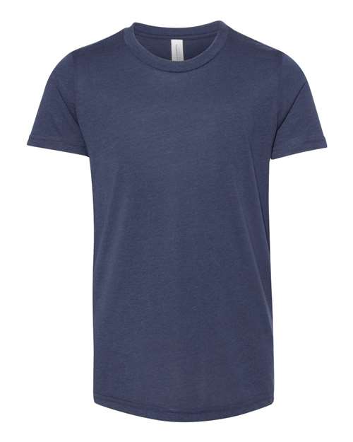 Youth Triblend Tee - Solid Navy Triblend Front