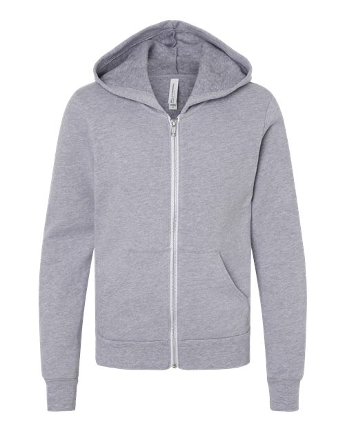 Youth Sponge Fleece Full-Zip Hoodie Sweatshirt - Athletic Heather Front