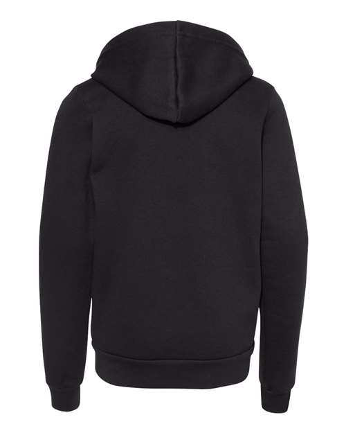 Youth Sponge Fleece Full-Zip Hoodie Sweatshirt - Black Back