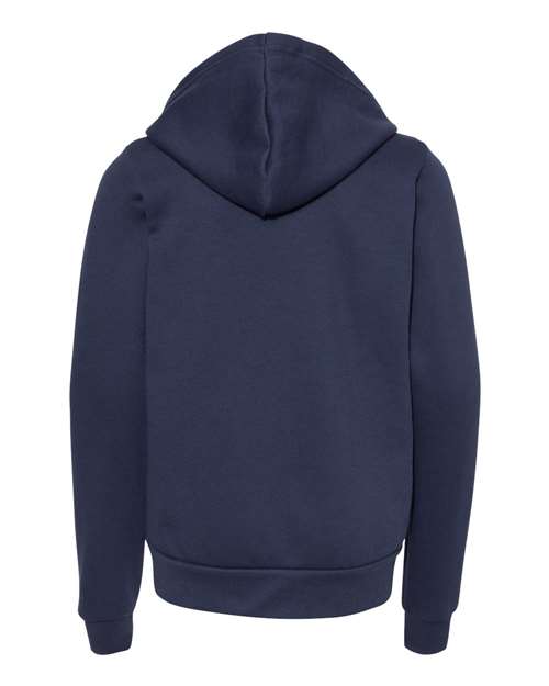 Youth Sponge Fleece Full-Zip Hoodie Sweatshirt - Navy Back