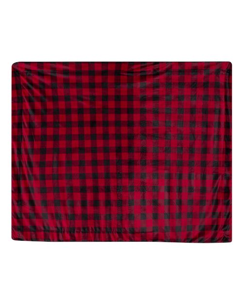 Micro Mink Sherpa Blanket - Red Buffalo Front
