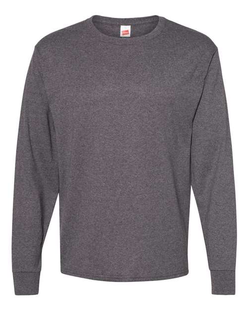 Essential-T Long Sleeve T-Shirt - Charcoal Heather Front