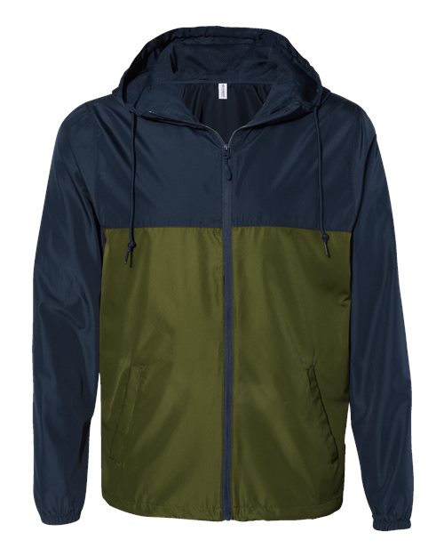Men's Lightweight Windbreaker Full-Zip Jacket - Classic Navy/ Army Front