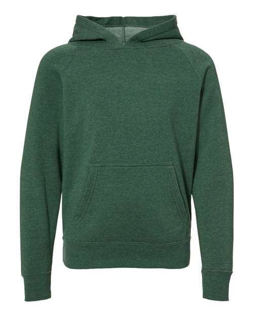 Youth Lightweight Special Blend Raglan Hooded Sweatshirt - Moss Front
